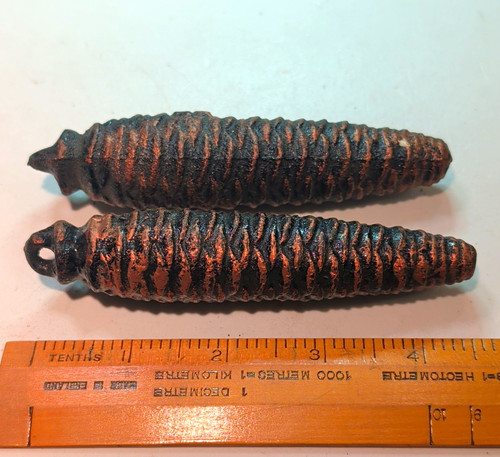 Pair pinecone style metal - (2),